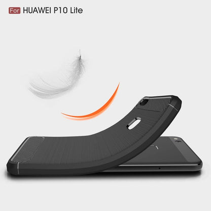 Coque pour Huawei P10 Lite, Techsuit, Carbone, Noire