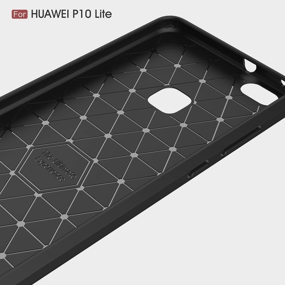 Coque pour Huawei P10 Lite, Techsuit, Carbone, Noire