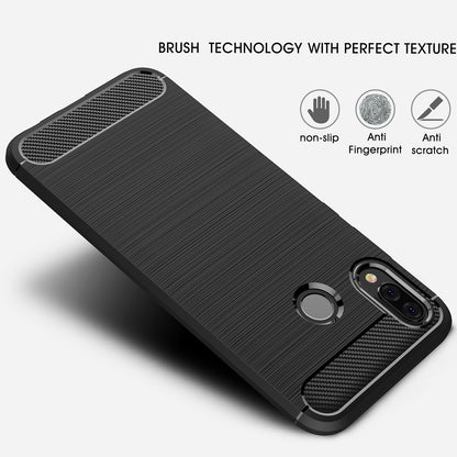 Coque pour Huawei P20 Lite, Techsuit, Carbone, Noire