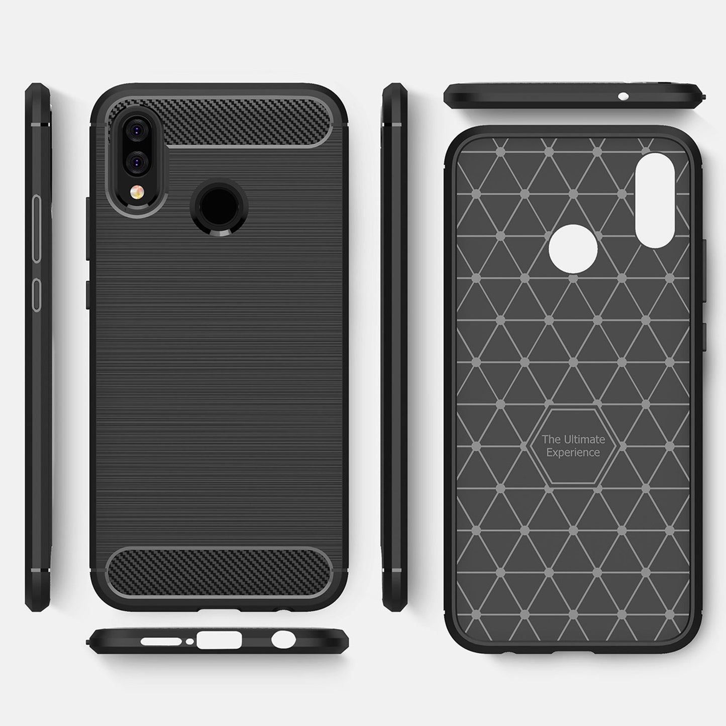 Coque pour Huawei P20 Lite, Techsuit, Carbone, Noire