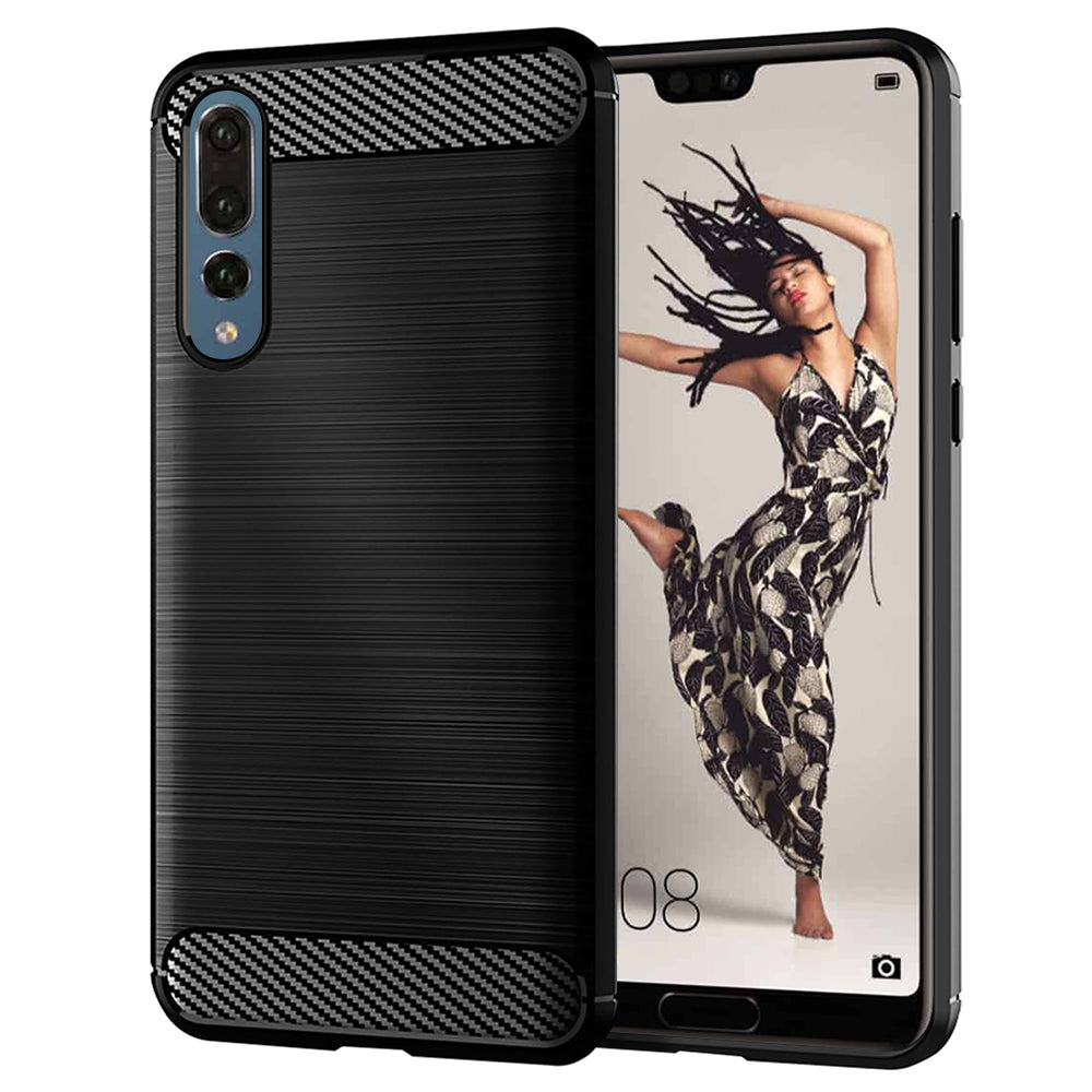 Hülle für Huawei P20 Pro, Techsuit, Carbon, Schwarz
