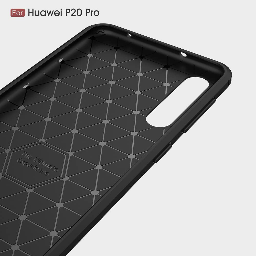 Hülle für Huawei P20 Pro, Techsuit, Carbon, Schwarz
