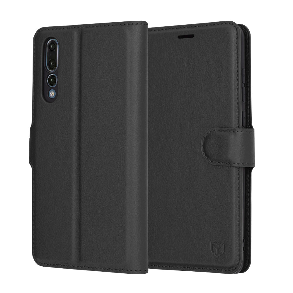 Hoes voor Huawei P20 Pro, Techsuit, Leather Folio, Zwart