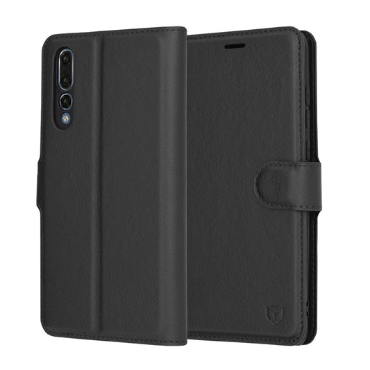 Hoes voor Huawei P20 Pro, Techsuit, Leather Folio, Zwart