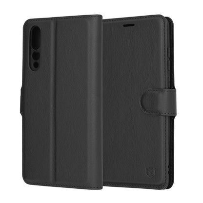 Hoes voor Huawei P20 Pro, Techsuit, Leather Folio, Zwart