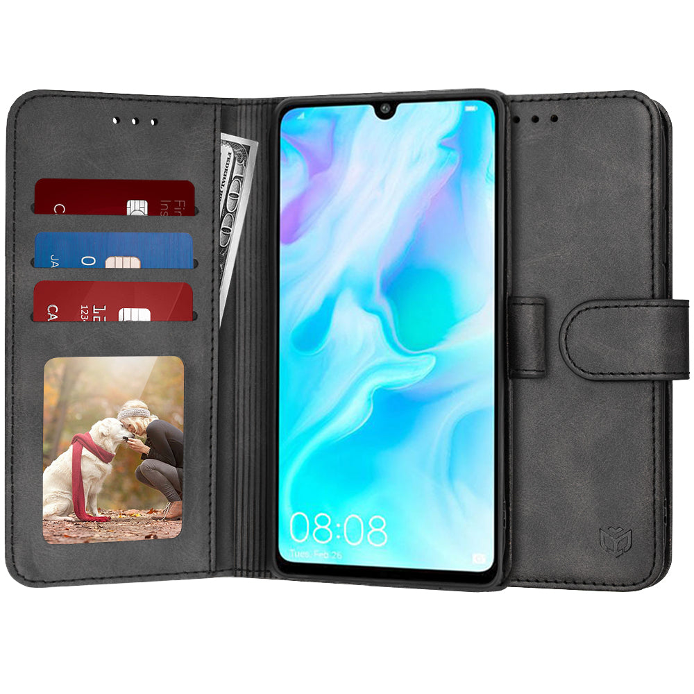 Hülle für Huawei P30 lite New Edition / P30 lite, Techsuit, Diary Book, Schwarz