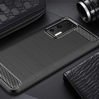 Hülle für Huawei P40 Pro, Techsuit, Carbon, Schwarz