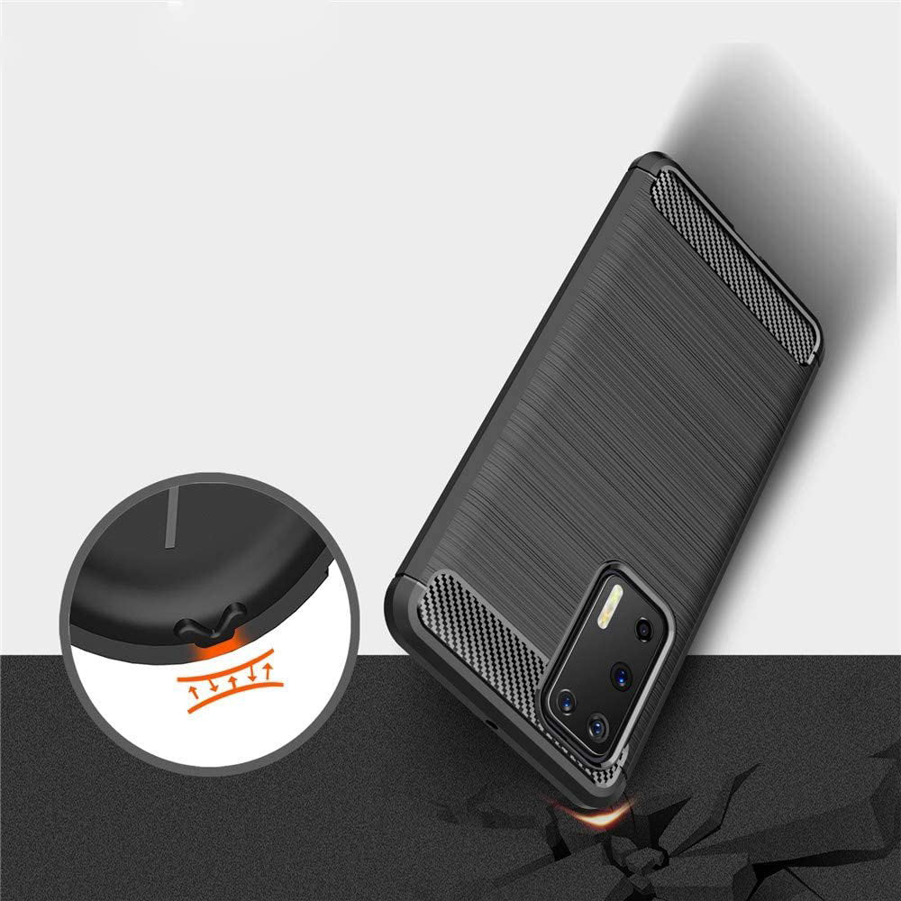 Hülle für Huawei P40 Pro, Techsuit, Carbon, Schwarz