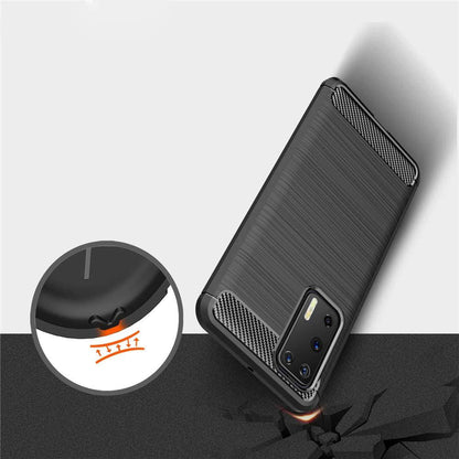 Hülle für Huawei P40 Pro, Techsuit, Carbon, Schwarz
