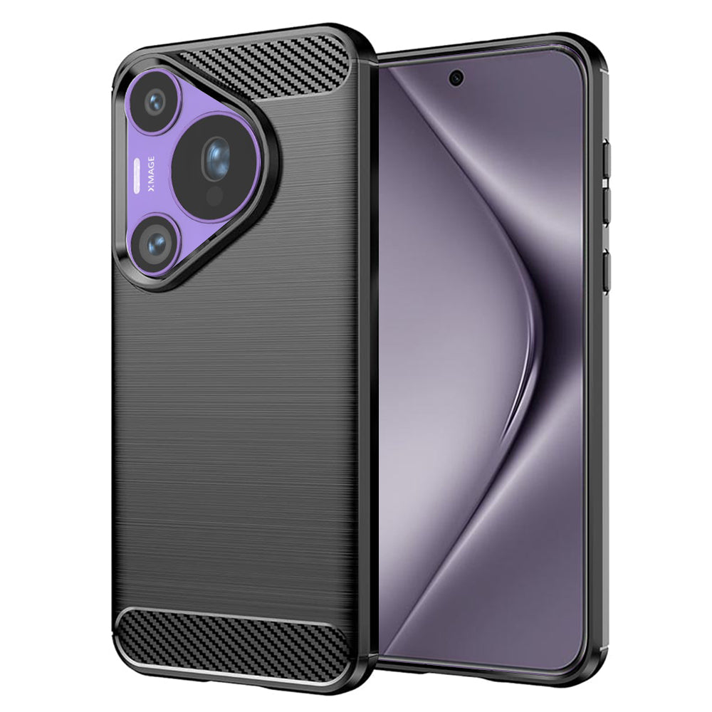 Hoes voor Huawei Pura 70 Pro, Techsuit, Carbon, Zwart