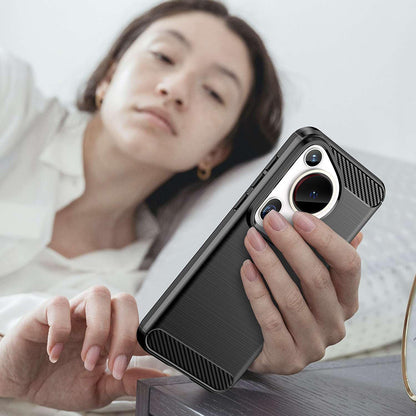 Hülle für Huawei Pura 70 Ultra, Techsuit, Carbon, Blau