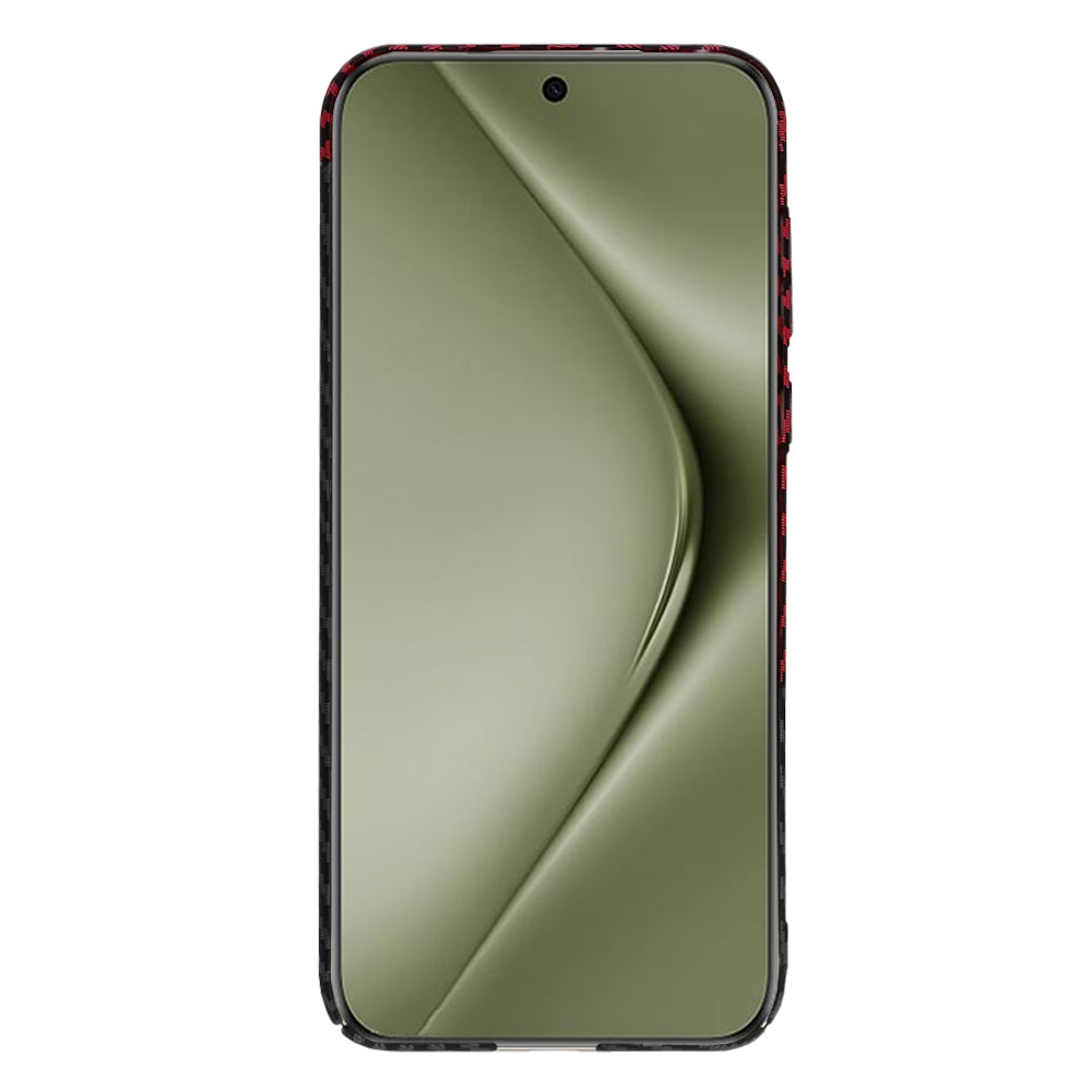 Coque pour Huawei Pura 70 Ultra, Techsuit, Carbonite FiberShell, Noir Rouge