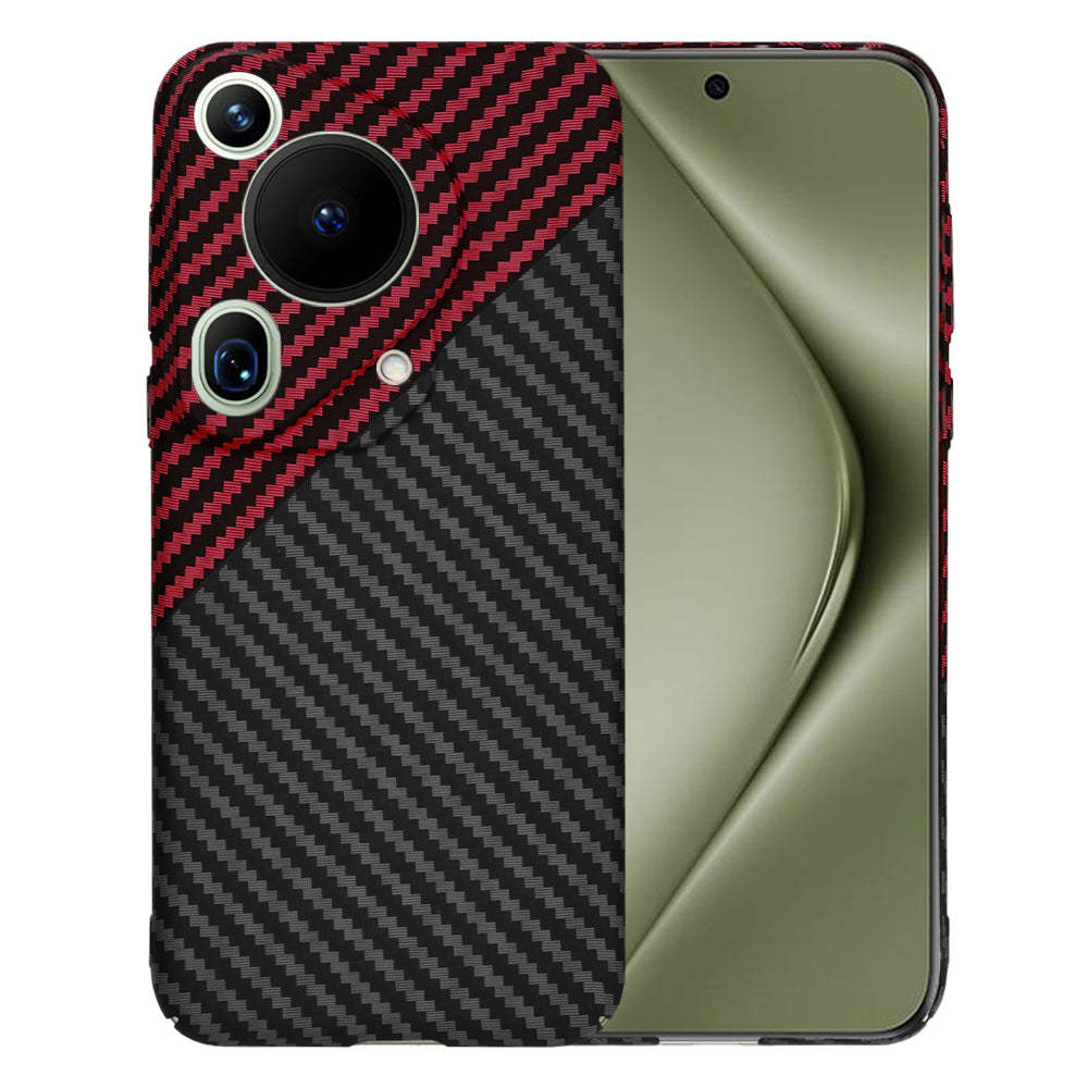 Coque pour Huawei Pura 70 Ultra, Techsuit, Carbonite FiberShell, Noir Rouge