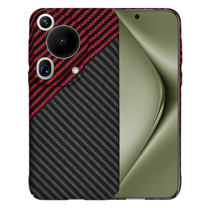 Coque pour Huawei Pura 70 Ultra, Techsuit, Carbonite FiberShell, Noir Rouge