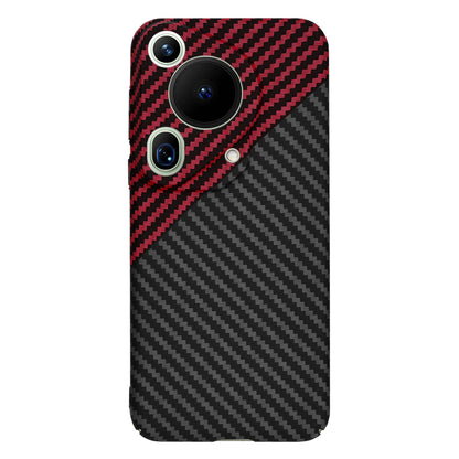 Coque pour Huawei Pura 70 Ultra, Techsuit, Carbonite FiberShell, Noir Rouge