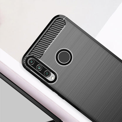 Hülle für Huawei Y6p, Techsuit, Carbon, Schwarz