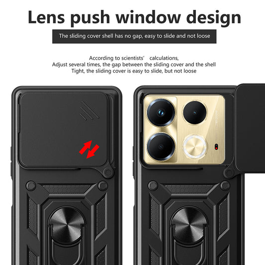 Hoes voor Infinix Note 40 4G, Techsuit, CamShield, Zwart