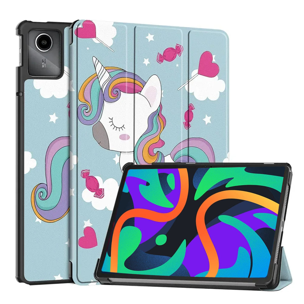 Hülle für Lenovo Tab M11, Techsuit, FoldPro Unicorn, Mehrfarbig