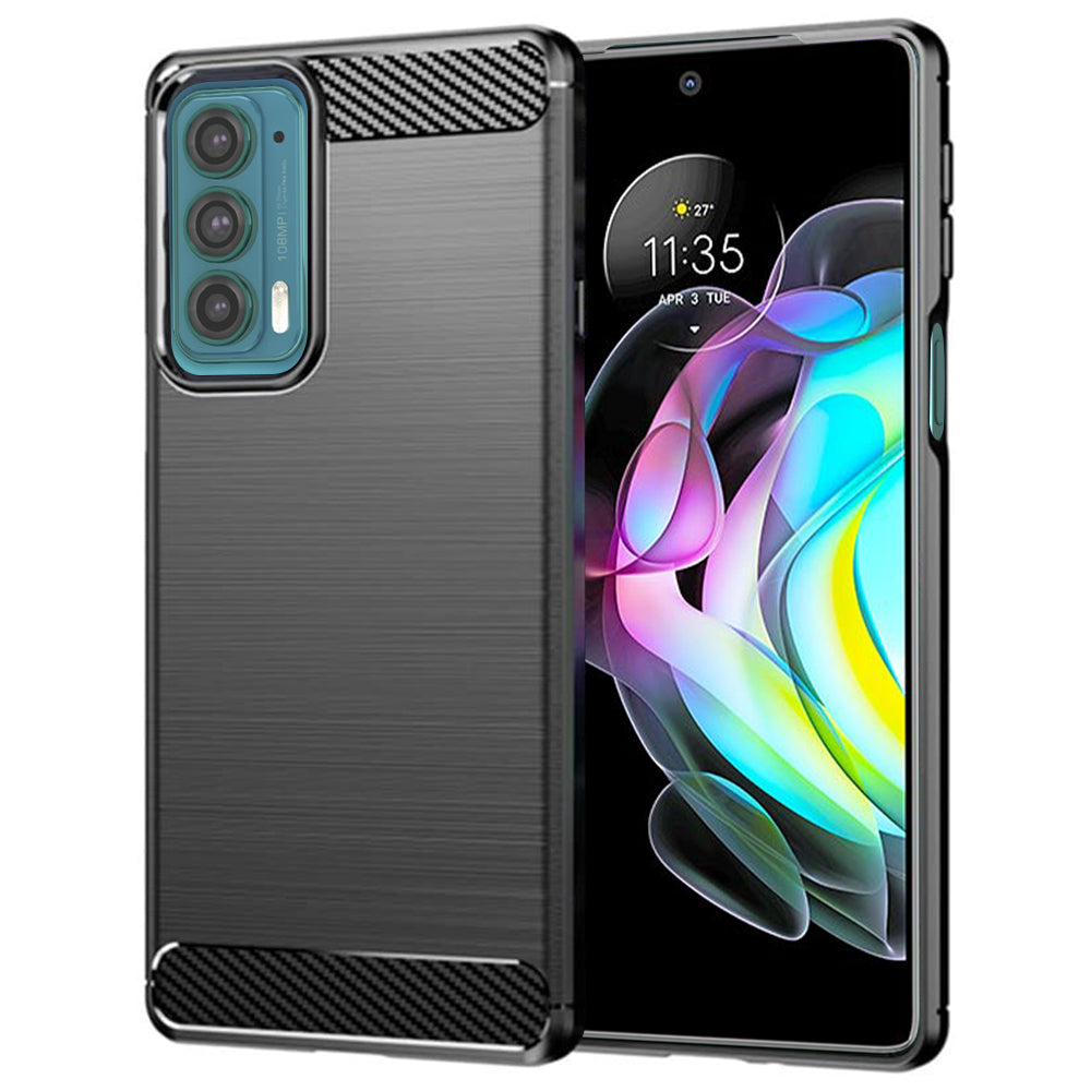 Coque pour Motorola Edge 20, Techsuit, Carbone, Noire