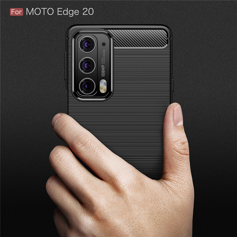 Coque pour Motorola Edge 20, Techsuit, Carbone, Noire