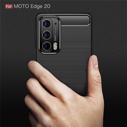 Coque pour Motorola Edge 20, Techsuit, Carbone, Noire
