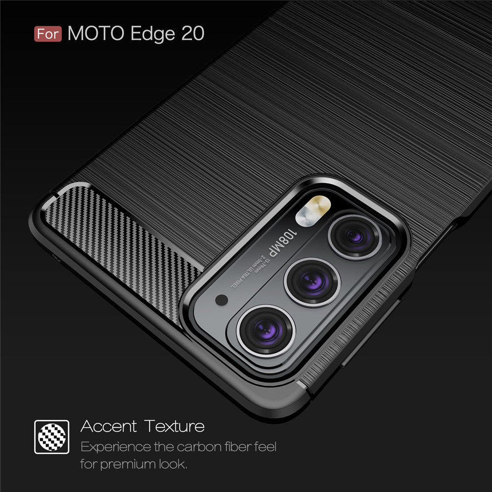 Coque pour Motorola Edge 20, Techsuit, Carbone, Noire