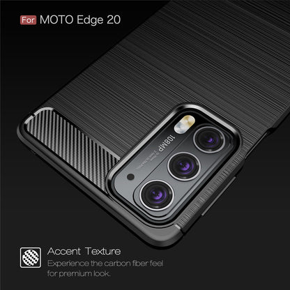 Coque pour Motorola Edge 20, Techsuit, Carbone, Noire