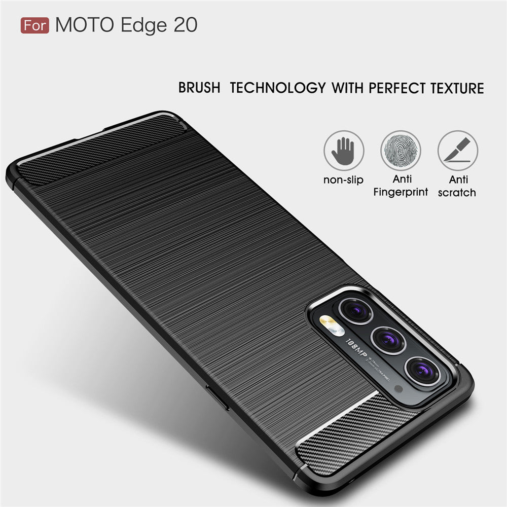Coque pour Motorola Edge 20, Techsuit, Carbone, Noire