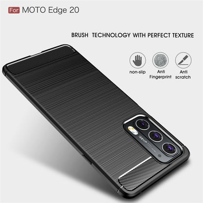 Coque pour Motorola Edge 20, Techsuit, Carbone, Noire