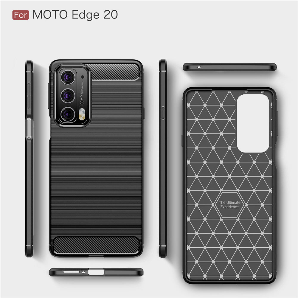 Coque pour Motorola Edge 20, Techsuit, Carbone, Noire