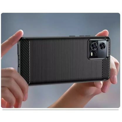 Coque pour Motorola Edge 30 Fusion, Techsuit, Carbone, Noire