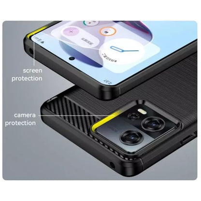 Coque pour Motorola Edge 30 Fusion, Techsuit, Carbone, Noire