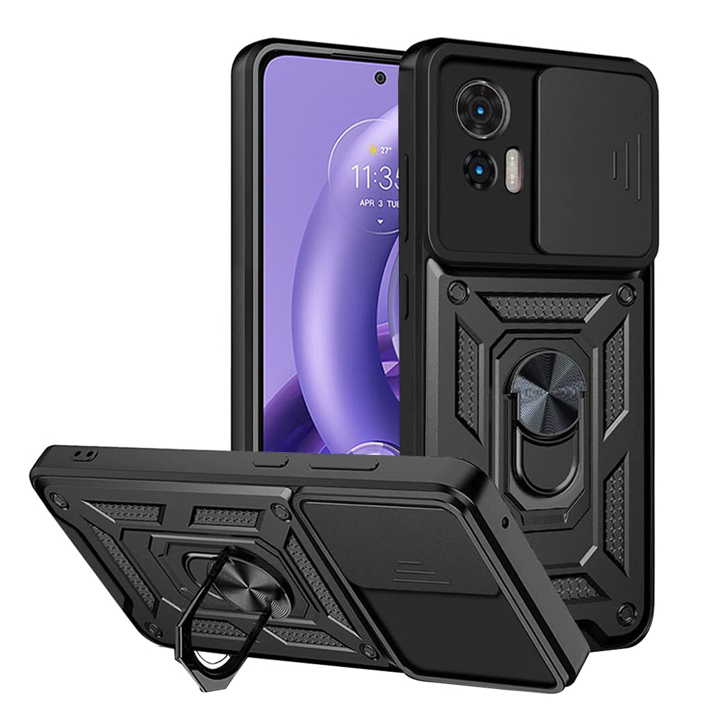 Coque pour Motorola Edge 30 Neo, Techsuit, CamShield, Noire
