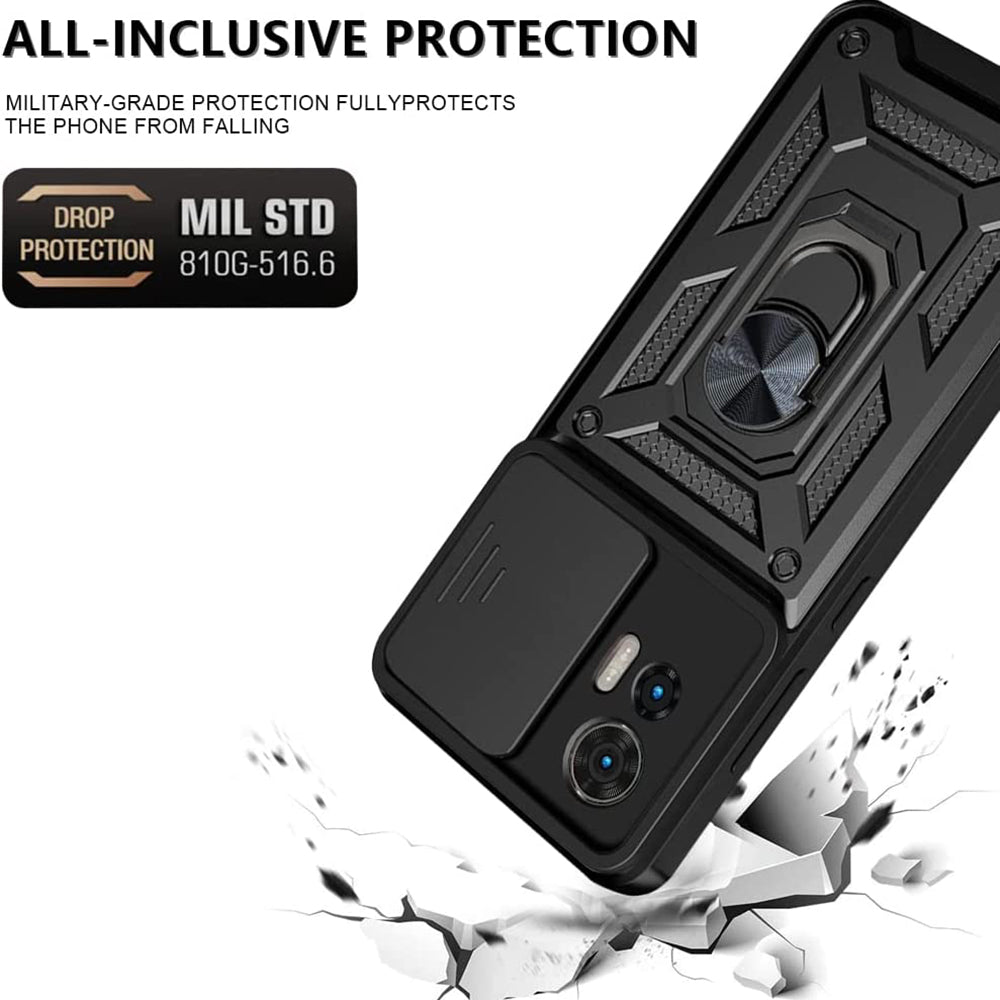 Coque pour Motorola Edge 30 Neo, Techsuit, CamShield, Noire