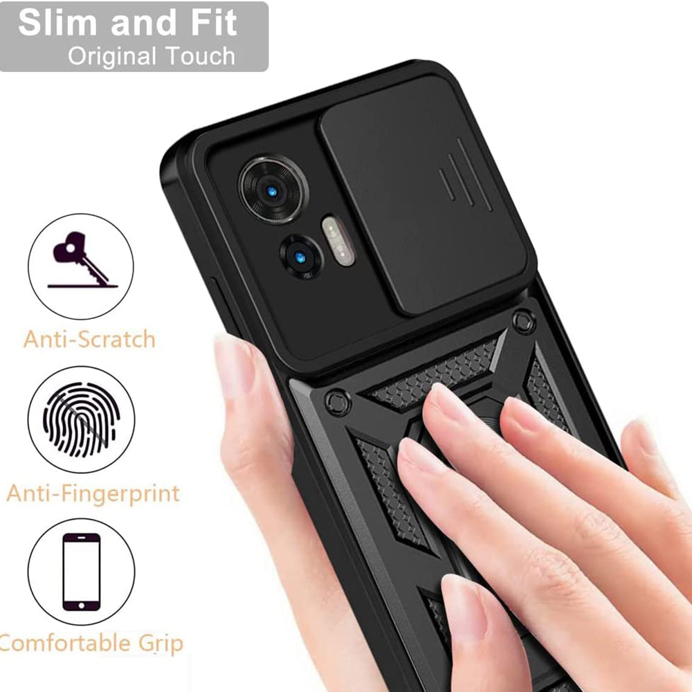 Coque pour Motorola Edge 30 Neo, Techsuit, CamShield, Noire
