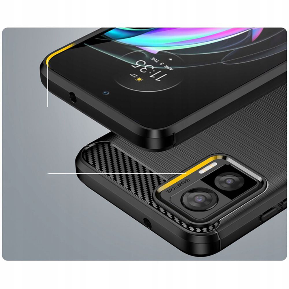 Coque pour Motorola Edge 30 Neo, Techsuit, Carbone, Noire