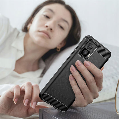 Coque pour Motorola Edge 30 Neo, Techsuit, Carbone, Noire