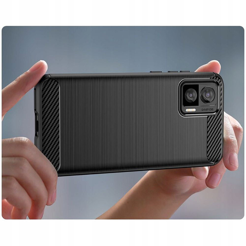 Coque pour Motorola Edge 30 Neo, Techsuit, Carbone, Noire