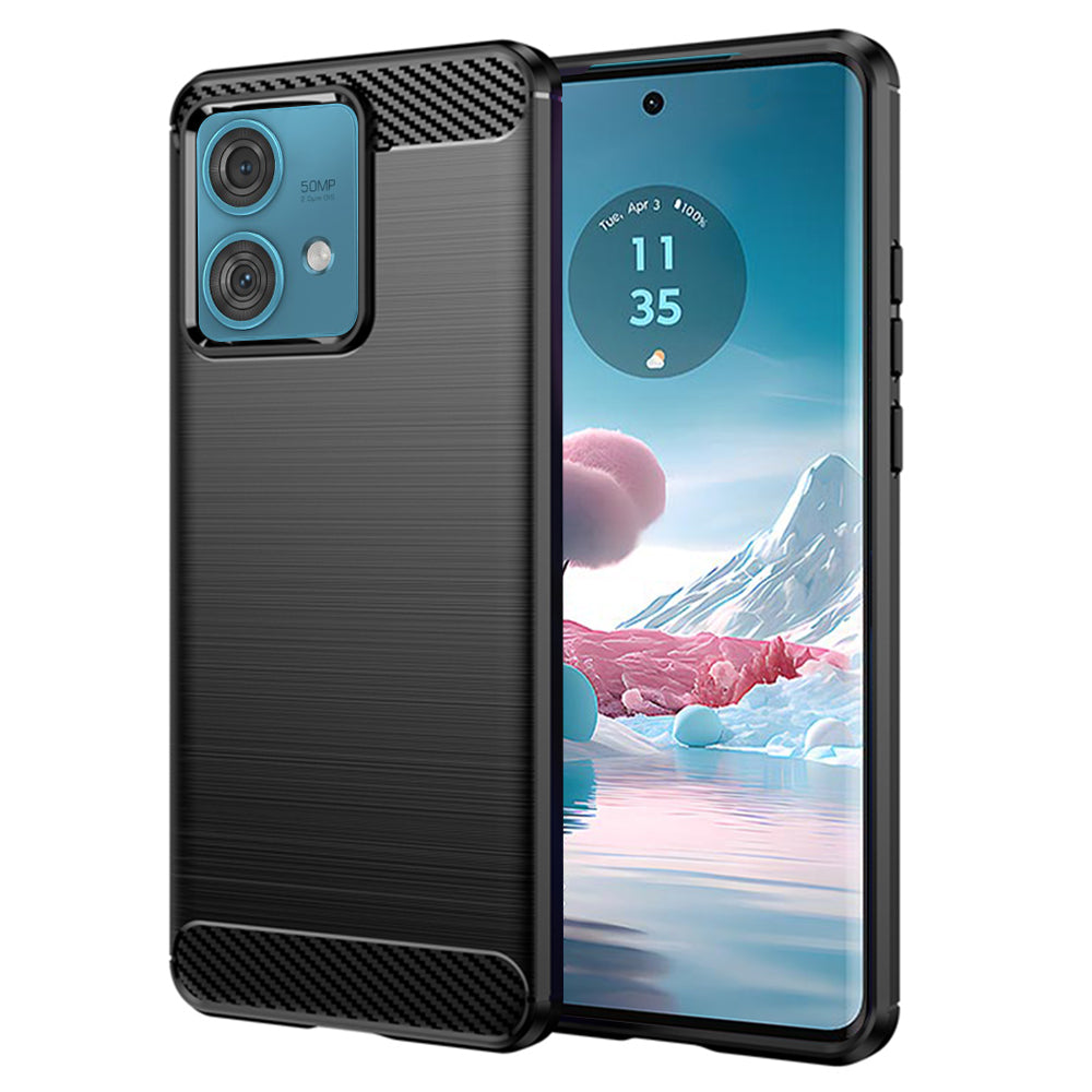 Coque pour Motorola Edge 40 Neo, Techsuit, Carbone, Noire