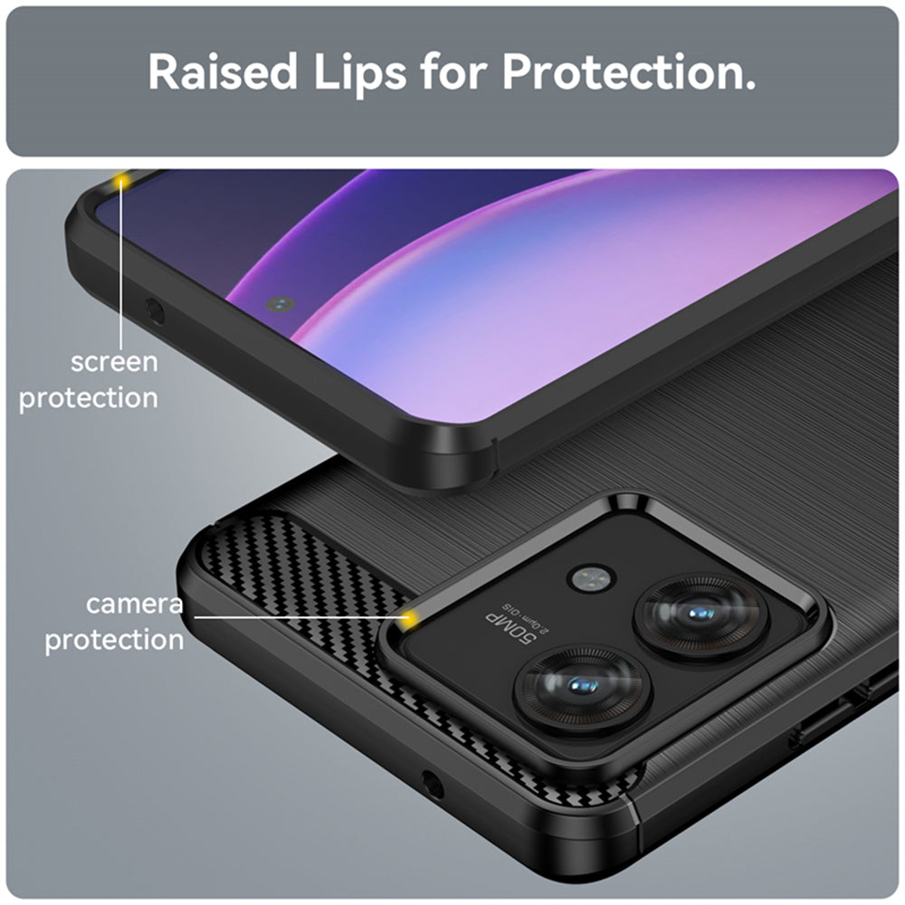 Coque pour Motorola Edge 40 Neo, Techsuit, Carbone, Noire