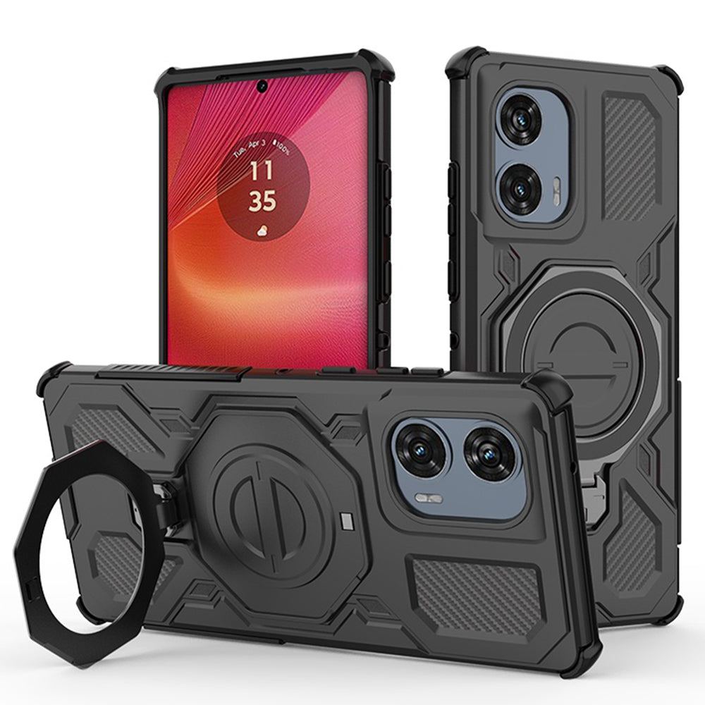 Coque pour Motorola Edge 50 Fusion, Techsuit, Carbon Shield Pro, Noire