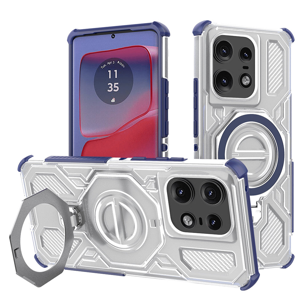 Coque pour Motorola Edge 50 Pro, Techsuit, Carbon Shield Pro, Bleue