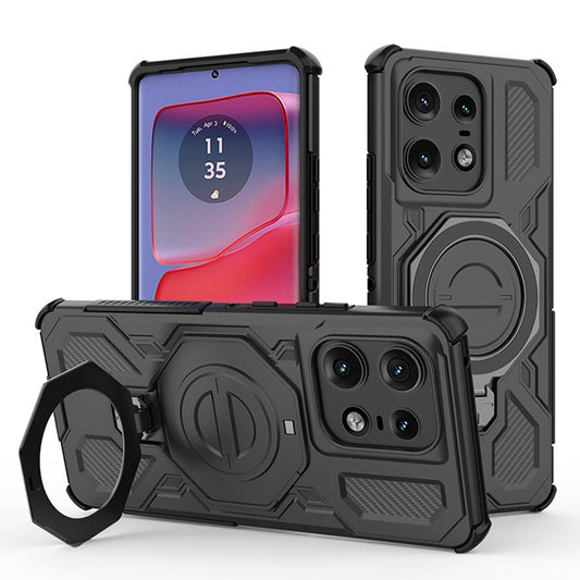 Hoes voor Motorola Edge 50 Pro, Techsuit, Carbon Shield Pro, Zwart
