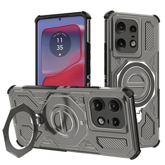 Hoes voor Motorola Edge 50 Pro, Techsuit, Carbon Shield Pro, Rookgrijs