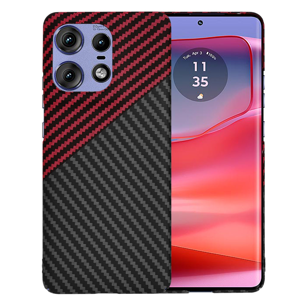 Coque pour Motorola Edge 50 Pro, Techsuit, Carbonite FiberShell, Noir Rouge