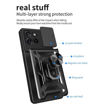 Coque pour Motorola Edge 50, Techsuit, CamShield, Noire
