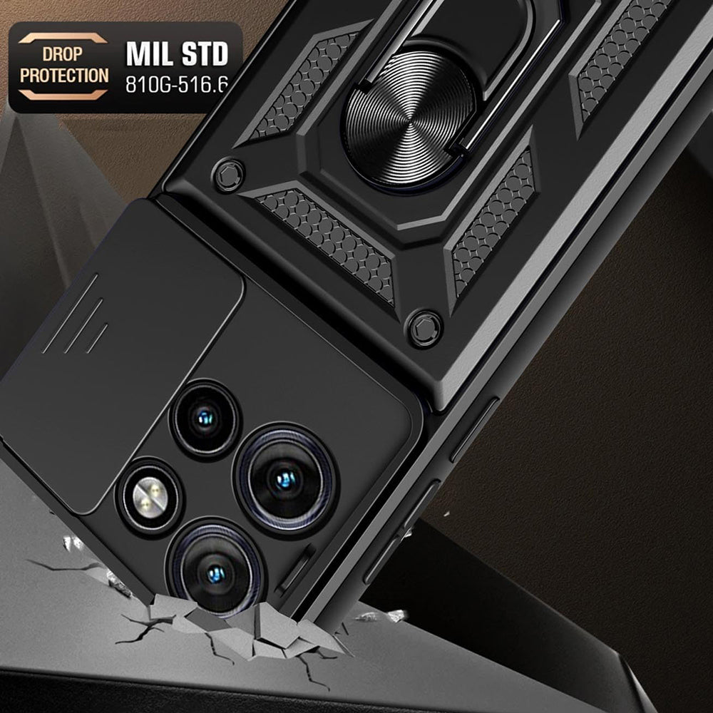 Coque pour Motorola Edge 50, Techsuit, CamShield, Noire