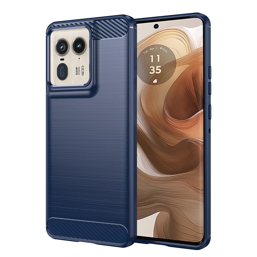 Coque pour Motorola Edge 50 Ultra, Techsuit, Carbone, Bleue