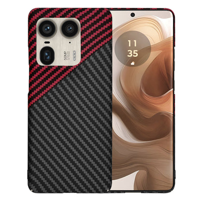 Case for Motorola Edge 50 Ultra, Techsuit, Carbonite FiberShell, Black Red