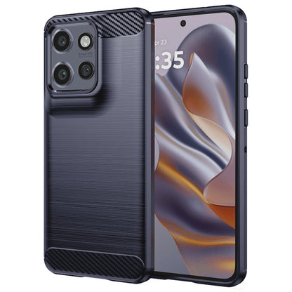 Housse pour Motorola Edge 60 Neo / Edge 50 Neo, Techsuit, Carbone, Bleue